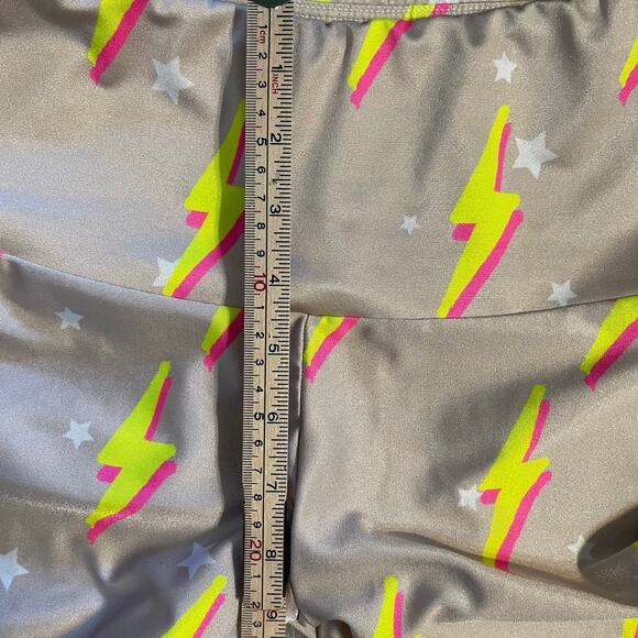 Goldsheep Nude Neon Bolts Leggings size Medium - Picture 6 of 15